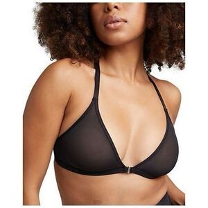 Negative Bra Womens Size 5 Black Sieve T Back Non Wire Mesh Wireless Minimalist